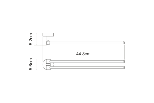 Держатель полотенец двойной WasserKraft Isen K-4031