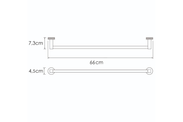 Держатель полотенец одинарный WasserKraft Tauber K-64430