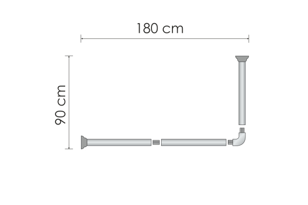 Карниз для ванной WasserKraft Kammel SC-839018