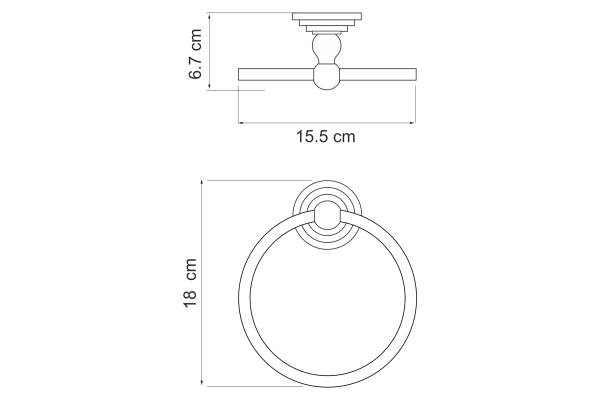 Держатель полотенец WasserKraft Ammer K-7060