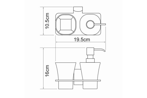 Держатель стакана и дозатора WasserKraft Leine K-5089