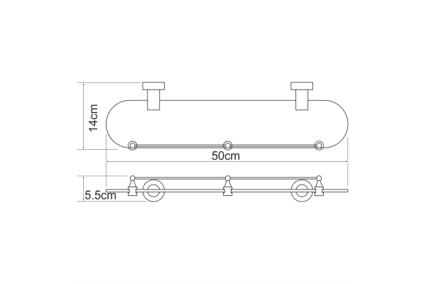 Полка стеклянная с бортиком WasserKraft Donau K-9444