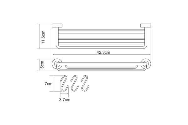 Полка-корзина с крючками WasserKraft Donau K-9415