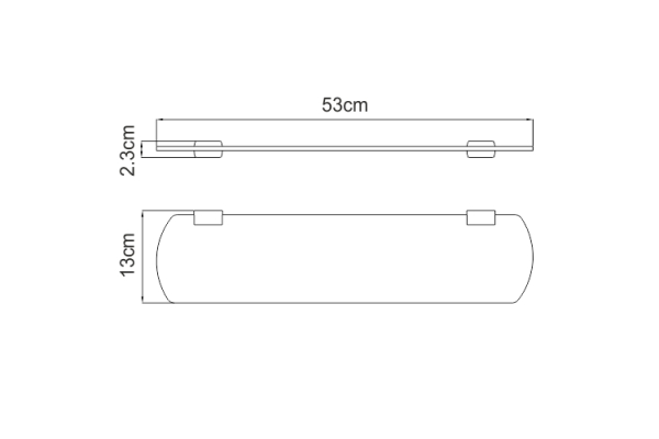 Полка стеклянная WasserKraft Sauer K-7924