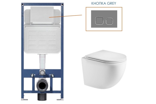Комплект Alcora Encanto CO DP инсталляция Grant кнопка grey