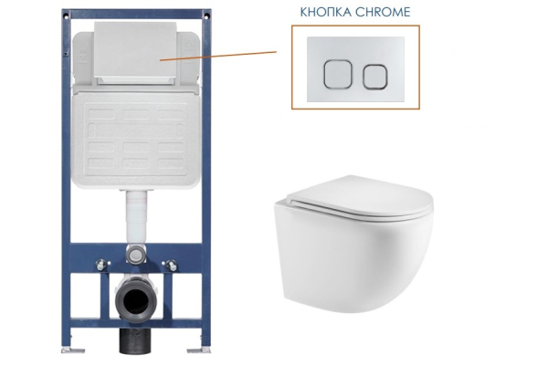 Комплект Alcora Encanto CO DP инсталляция Grant кнопка chrome