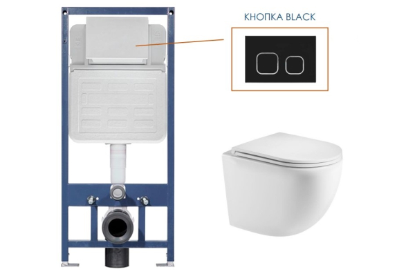 Комплект Alcora Encanto CO DP инсталляция Grant кнопка black