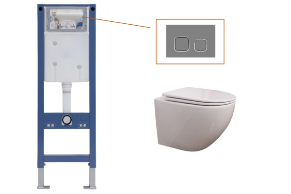 Комплект Alcora Avanti Tornado DPL инсталляция Grant SLIM кнопка grey