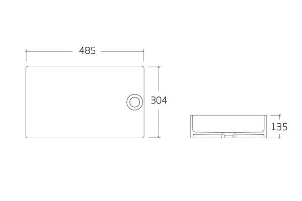 Умывальник на столешницу Alcora Etereo 485