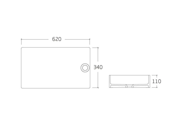 Умывальник на столешницу Alcora Etereo 620