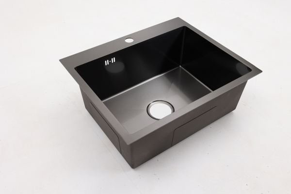 Мойка для кухни из нержавеющей стали Alcora Vienna 500*450 мм, Nano Black с сифоном