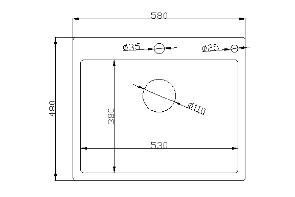 Мойка Alcora Monaco для кухни из нержавеющей стали 580*480 мм, Satin с сифоном 