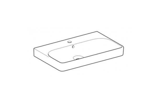Раковина Geberit Smyle Square 75х48 см, с отверстием под смеситель и перелив 500.249.01.1