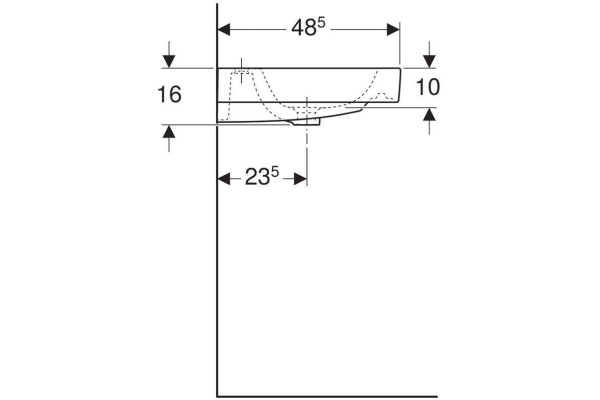Раковина Geberit iCon, 120x48,5 с двумя отверстиями 124020000