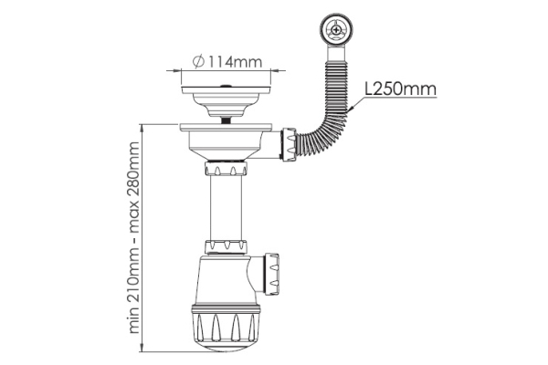 Сифон Alcora 1045 для керамогранитных моек