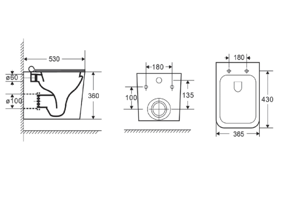 Унитаз подвесной Alcora Tormenta, безободковый, микролифт