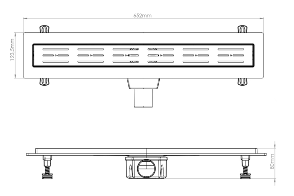 Трап (Канал) душевой Alcora 600 мм, полоска 5660.071