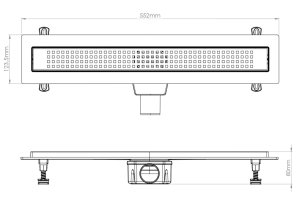 Трап (Канал) душевой Alcora 500 мм, квадрат 5650.072