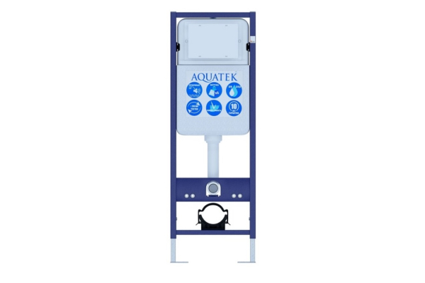 Инсталляция Aquatek Standart 37 для подвесного унитаза узкая 113х37х15