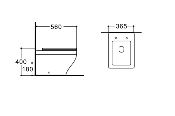 Унитаз напольный приставной Aquatek Амадео безободковый 56х36,5х40, горизонтальный выпуск