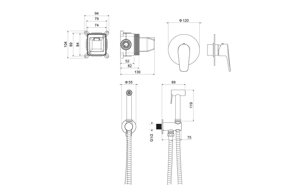 Душ гигиенический Aquatek Бетта AQ1119CR