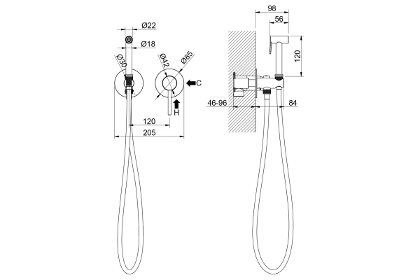 Душ гигиенический Aquatek Европа AQ1319CR