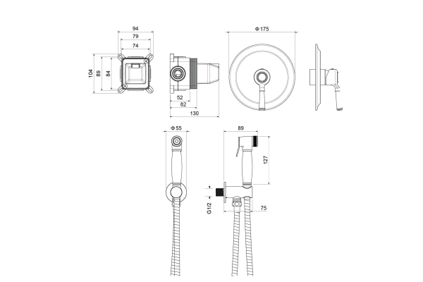 Душ гигиенический Aquatek Классик AQ1519PG