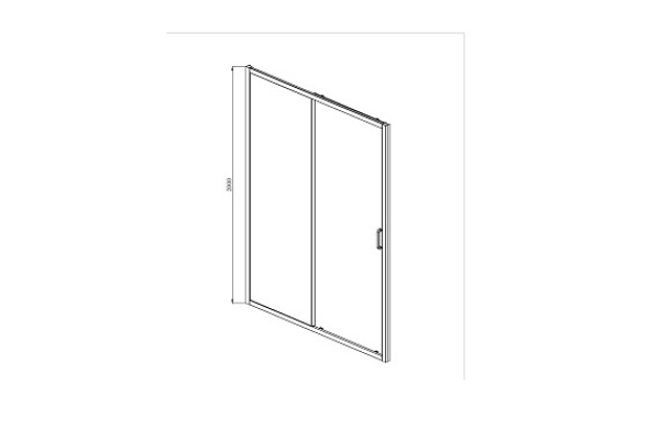 Душевая дверь Aquatek двухэлементная, раздвижная1200x2000 профиль хром, стекло прозрачное