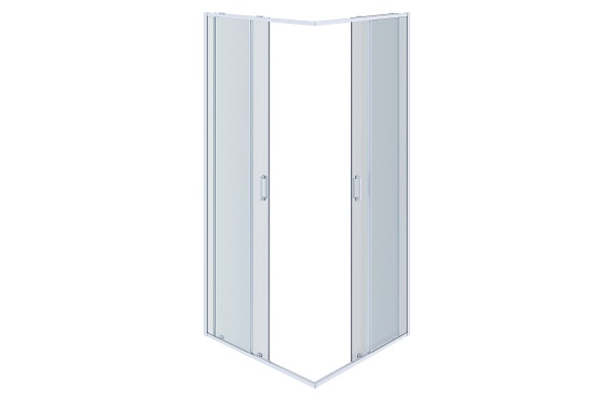 Душевой уголок Aquatek квадратный, двери раздвижные 900x900x2000 профиль хром, стекло прозрачное