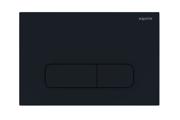 Кнопка для инсталляции Aquatek, прямоугольные клавиши, черная матовая