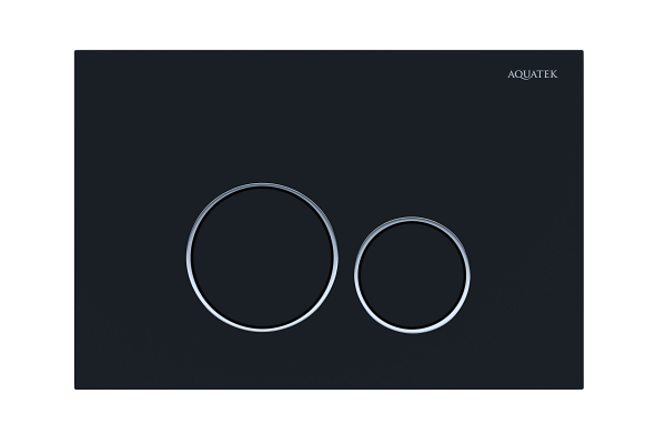 Кнопка для инсталляции Aquatek, круглые клавиши, черная матовая ободок, хром KDI-0000020