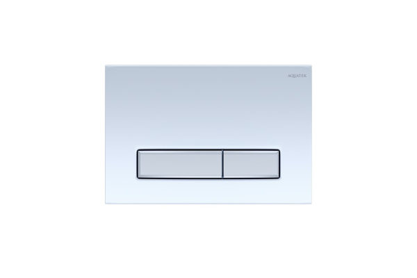 Кнопка Aquatek Slim белый глянец, клавиша хром KDI-0000030
