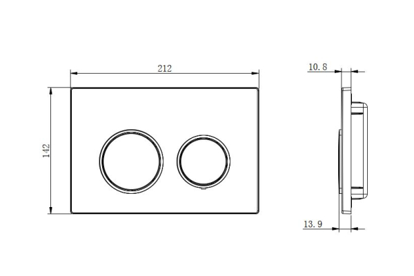 Кнопка Aquatek Small черный матовый ободок хром TDI-0000003