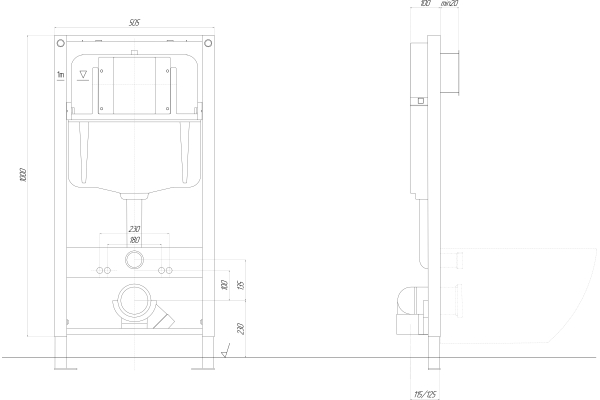 Рама монтажная Aquatek Pneumo N49 пневматическая, звукоизоляцион прокладка