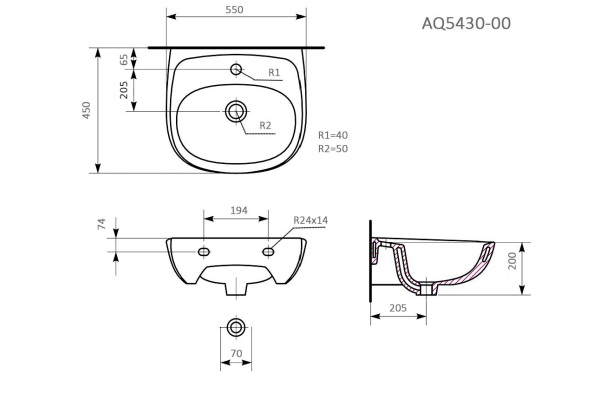Раковина Aquatek 54х45 AQ5430-00
