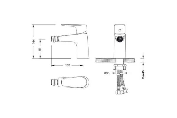 Смеситель для биде Aquatek Бетта AQ1118BGM
