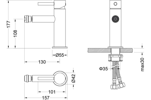 Смеситель для биде Aquatek Вега AQ1318CR