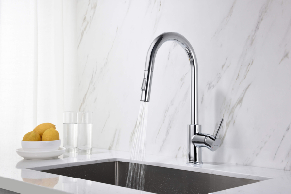 Смеситель для кухни Aquatek Европа с вытяжным изливом 2 jet AQ1384CR
