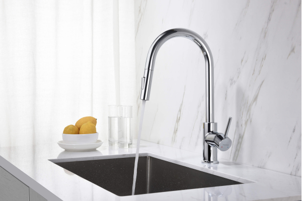 Смеситель для кухни Aquatek Европа с вытяжным изливом 2 jet AQ1384CR
