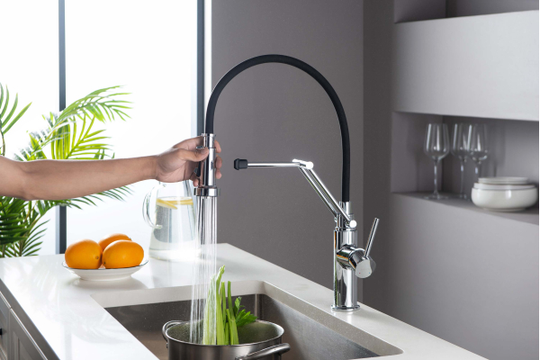 Смеситель для кухни Aquatek Европа с вытяжным изливом 2 jet AQ1388CR