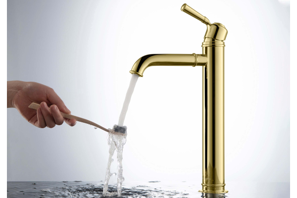 Смеситель для раковины Aquatek Классик высокий 235 без донного клапана AQ1504PG