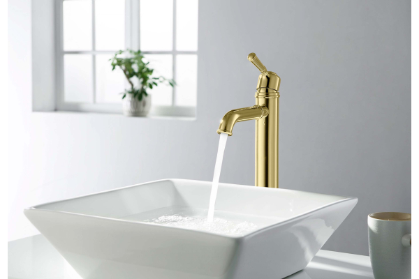 Смеситель для раковины Aquatek Классик высокий 235 без донного клапана AQ1504PG