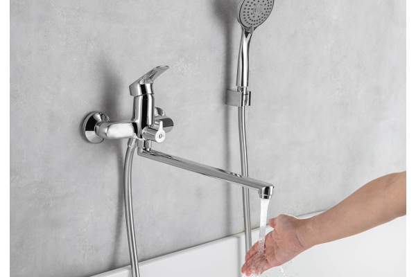 Смеситель для ванны Aquatek Вега с длинным изливом AQ1042CR