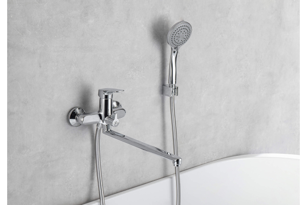Смеситель для ванны Aquatek Вега с длинным изливом AQ1042CR