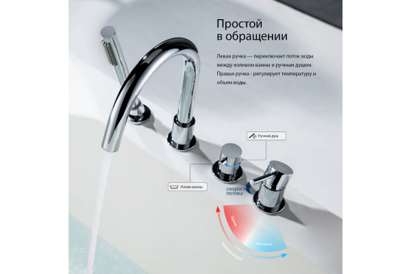 Смеситель на борт ванны Aquatek Европа врезной AQ1348CR