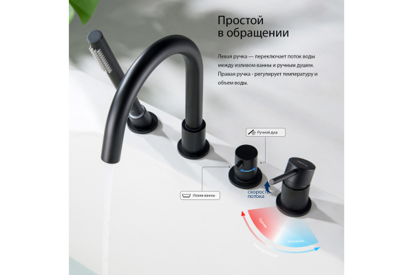 Смеситель на борт ванны Aquatek Европа AQ1348MB