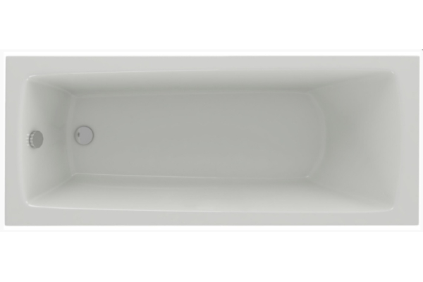 Ванна акриловая Либра 160х70 с фронтальным экраном, слив-переливом и вклеенным каркасом, Aquatek