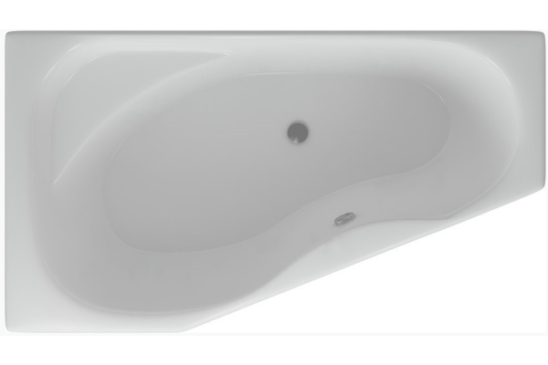 Ванна акриловая Медея 170x95 левая, с фронтальным экраном, вклееный каркас, Aquatek