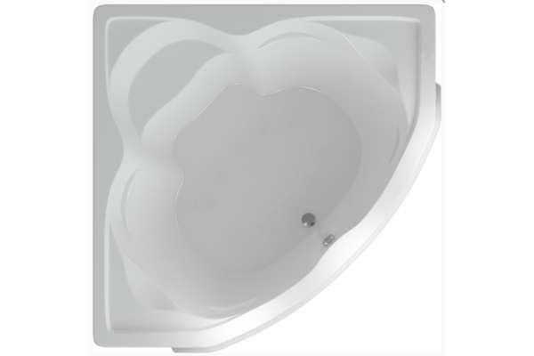 Ванна акриловая Сириус 164х164 с фронтальным экраном, вклееный карскас, Aquatek