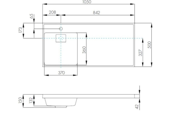 Раковина Aquaton Лондри 105 белая левая 1A72833KLH01L